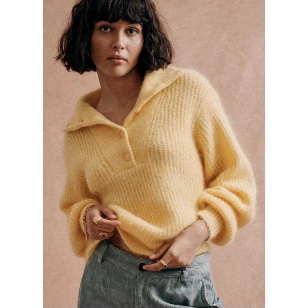 Sezane Mickey Jumper in Pastel Yellow - Small